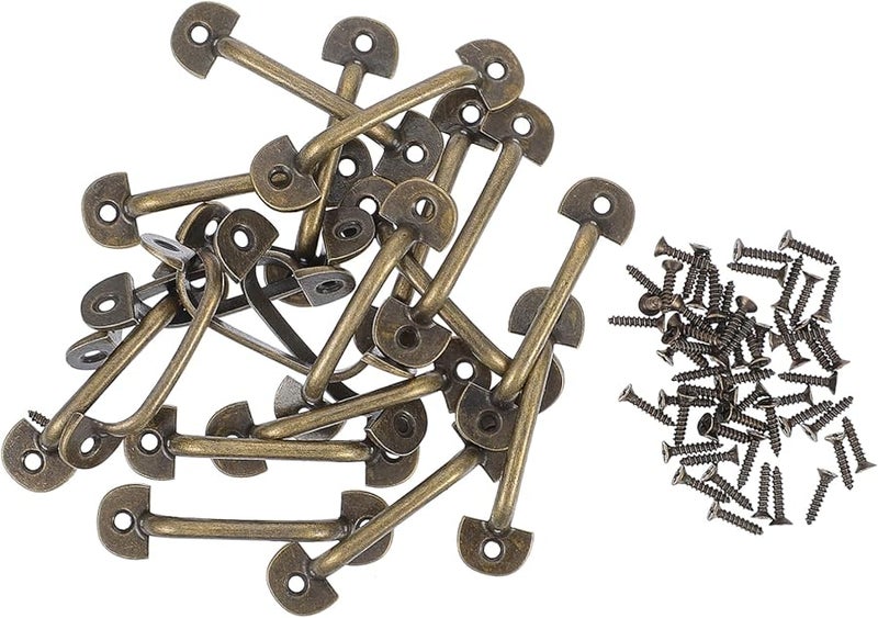 Vintage Brass Drawer Pulls 10Pcs Durable Cabinet Handles for Furniture Home Decor - Image 1